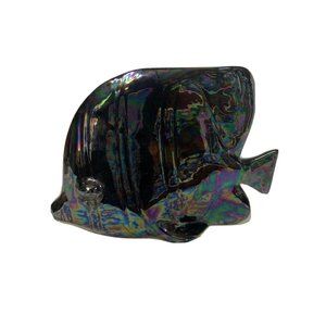 Vtg MCM HARRIS POTTERIES CHICAGO CERAMIC FISH STATUE ART POTTERY Iridescent